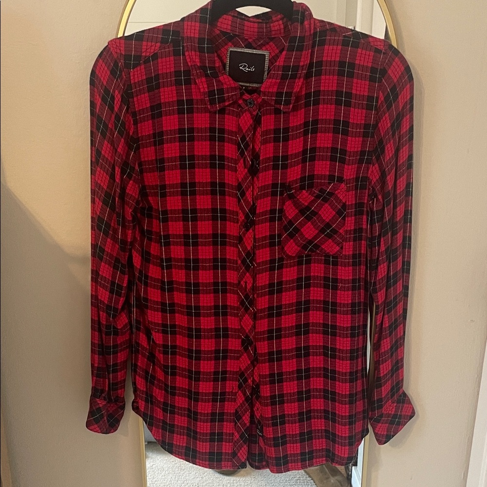 Rails Red and Black Checkered Shirt